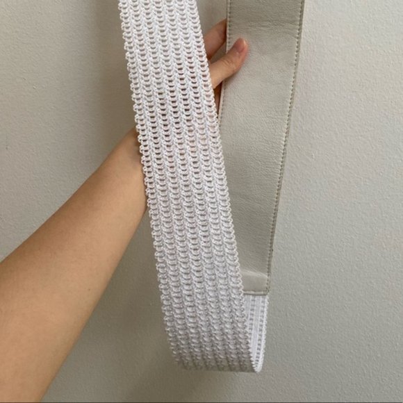 Vintage Genuine Leather Belt Elasticized White